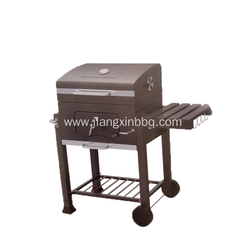 Charcoal BBQ Grill With Side Table